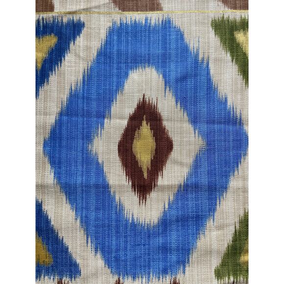 Branschwig & Fils "UZBEK" fabric linen and cotton vintage swatch 27” x 35” - Picture 3 of 6